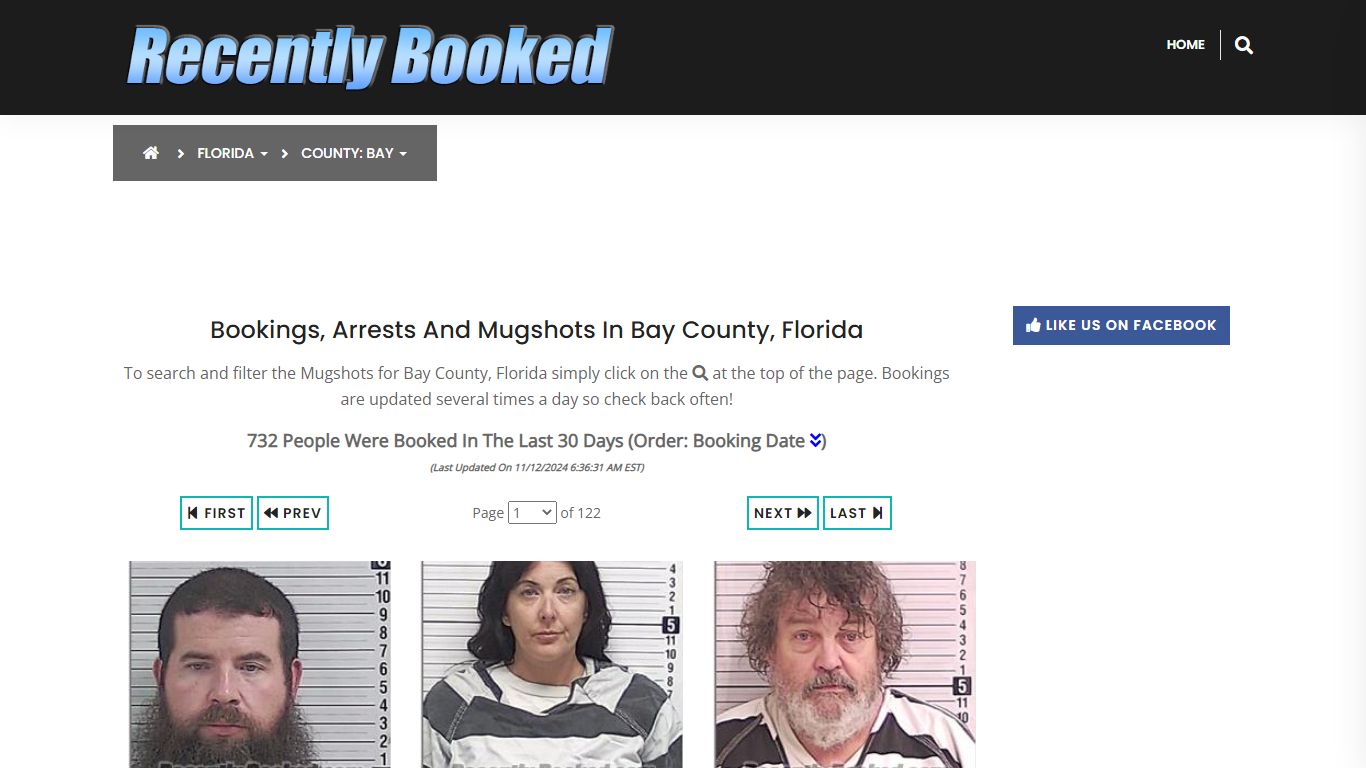 Bookings, Arrests and Mugshots in Bay County, Florida - Recently Booked